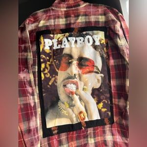 custom Bad Bunny flannel ⚡️❤️🐰